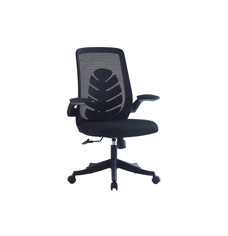 Silla de Oficina Ergonómica con Malla de Tela Negra, Reposabrazos y Gran Resistencia - 100/90x52x50 cm, Comodidad y Durabilidad