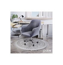 Silla de Oficina en Terciopelo Gris con Patas Metálicas - 94/80x55x54 cm, Estilo Elegante y Confortable.