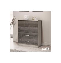 Cómoda de 4 Cajones, Color Castillo - Toro, 80x40x95 cm, Organizador Versátil para Dormitorio