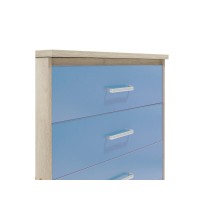 Cómoda de 4 Cajones, Color Azul y Cambria, 80x40x95 cm, Organizador Versátil para Dormitorio